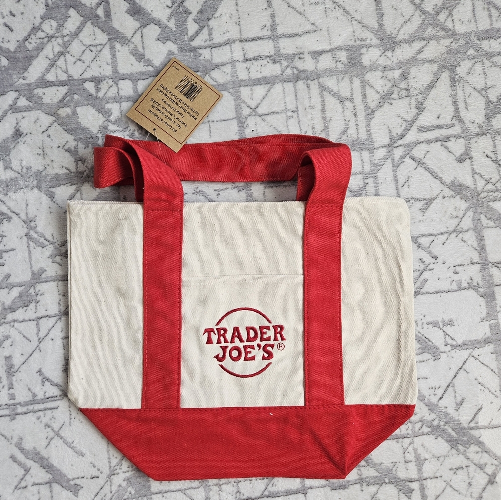 Trader Joe's Canvas Tote with Red Accents